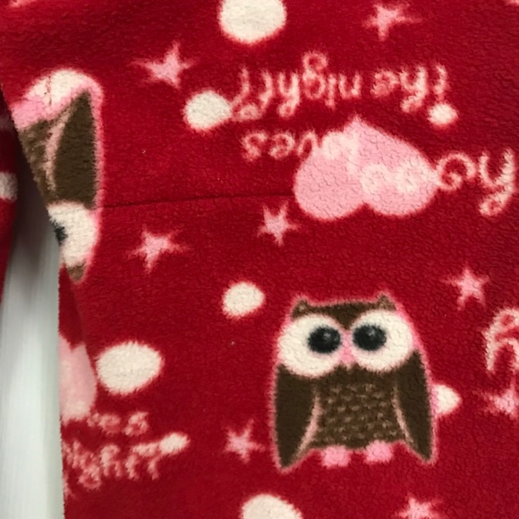 LA SENZA Girl Pajama Bottoms Owl Heart Red Pink White Brown - Picture 7 of 10